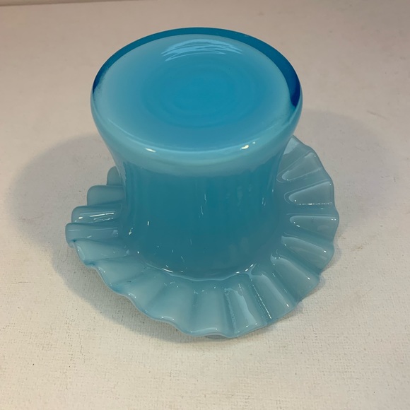 Vintage Light Blue Ruffled Edge Hat - Picture 11 of 14